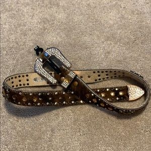 Nocona Bling Belt Brown with Hair-On